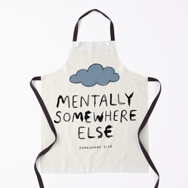 Item preview, Mentally Somewhere Else | Minimalist Funny Quote Print | Cloud Typography Art designed and sold by Fernhaven.