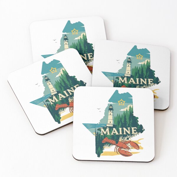 Artikelvorschau, Maine Retro State Pride Hummer & Leuchtturm Design entworfen und verkauft von NCalNoveltees.