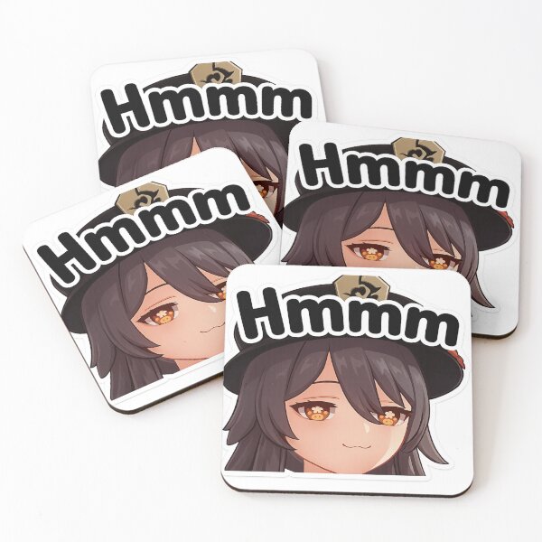 Item preview, Hu Tao "Hmmm" Thinking Face - Cute Genshin Impact Anime designed and sold by wamdahcreative.