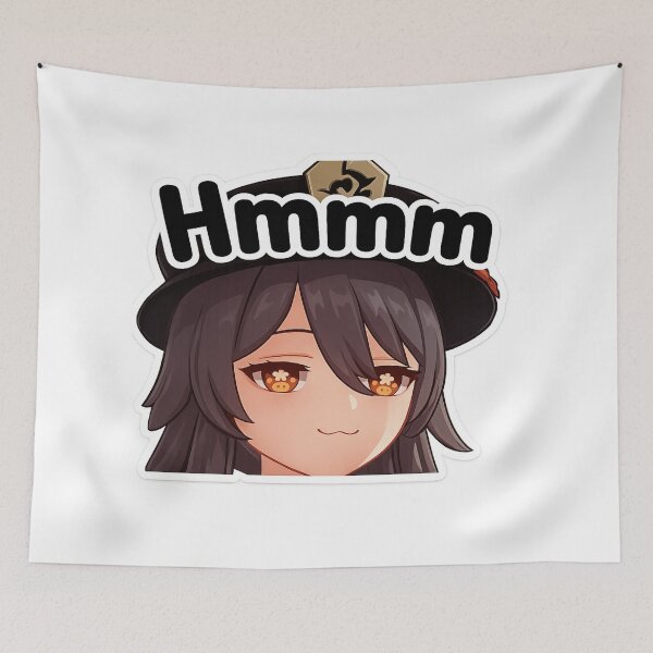Item preview, Hu Tao "Hmmm" Thinking Face - Cute Genshin Impact Anime designed and sold by wamdahcreative.