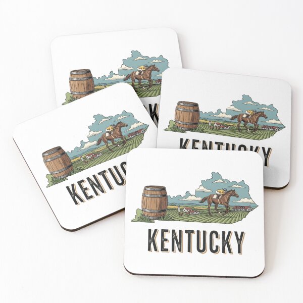 Artikelvorschau, Kentucky Retro State Pride Pferderennen & Bourbon Design entworfen und verkauft von NCalNoveltees.