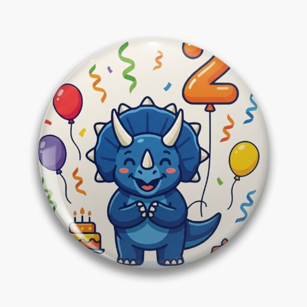 Item preview, Cute Blue Triceratops Second Birthday Party designed and sold by Tronstell.