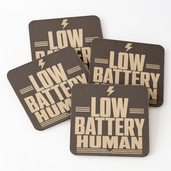 Item preview, Low Battery Human | Vintage Typography Poster | Retro humor print designed and sold by Fernhaven.