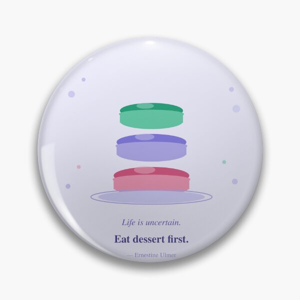 Item preview, Eat Dessert First — Pastel Macaron Stack Quote Sticker | Lavender French Dessert Illustration designed and sold by kuishinnbou.