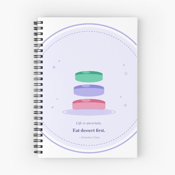 Item preview, Eat Dessert First — Pastel Macaron Stack Quote Sticker | Lavender French Dessert Illustration designed and sold by kuishinnbou.