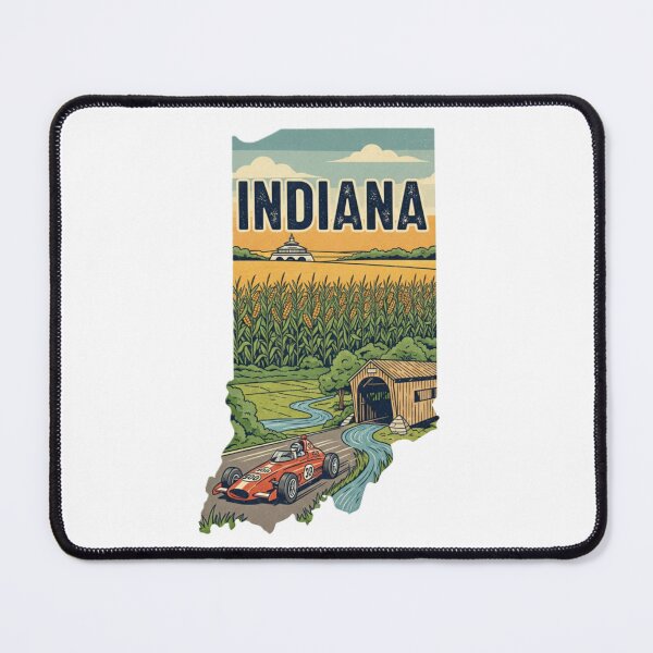 Item preview, Indiana Retro State Pride Racing & Covered Bridge Design designed and sold by NCalNoveltees.