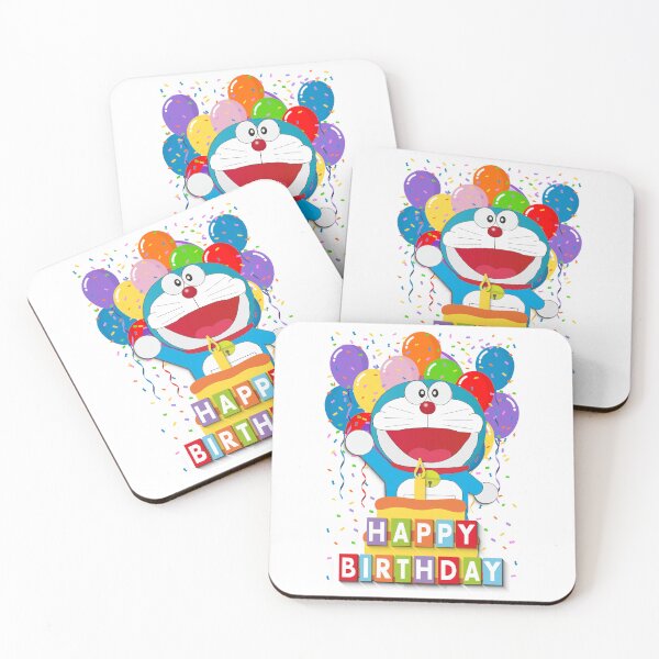 Item preview, Cute Blue Robot Cat with Cake and Balloon Art – Happy Birthday Celebration designed and sold by ArtsyExplorer.