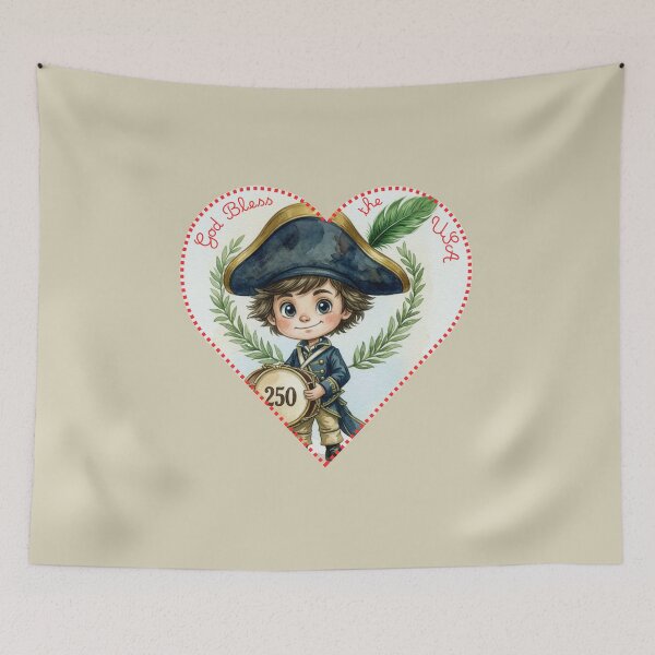 Item preview, Patriotic Drummer Boy Heart - God Bless the USA  America 250 designed and sold by dcohea.