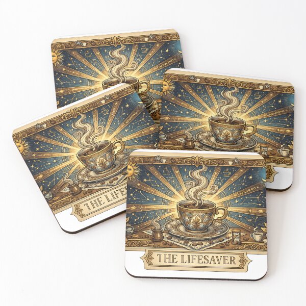 Item preview, The Lifesaver Coffee Tarot Card Celestial Espresso designed and sold by krish-prints.