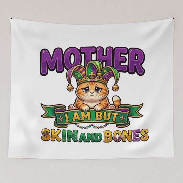 Item preview, funny mardi gras cat lazy fat cat meme design designed and sold by ArtDesignTp.