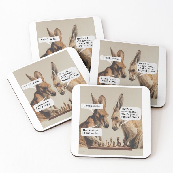 Item preview, Check, Mate: Australian Kangaroos Playing Chess Like Absolute Legends designed and sold by Ignorant-Artist.