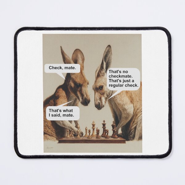 Item preview, Check, Mate: Australian Kangaroos Playing Chess Like Absolute Legends designed and sold by Ignorant-Artist.