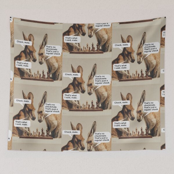 Item preview, Check, Mate: Australian Kangaroos Playing Chess Like Absolute Legends designed and sold by Ignorant-Artist.