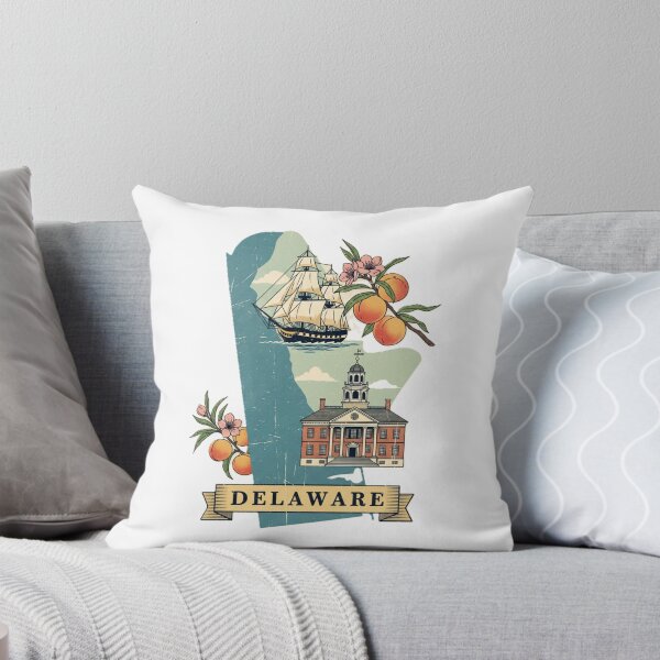 Artikelvorschau, Delaware Retro State Pride Historisches Gebäude & Segeldesign entworfen und verkauft von NCalNoveltees.