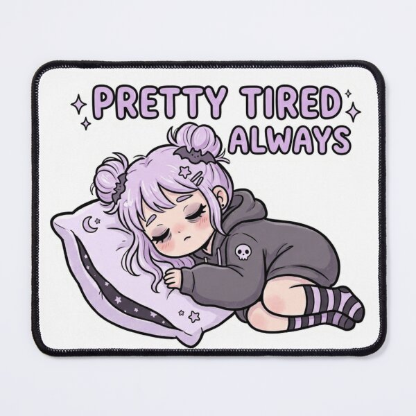 Item preview, Pretty Tired Always Sticker | Sleepy Girl Mood designed and sold by CutePlix.
