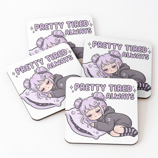 Item preview, Pretty Tired Always Sticker | Sleepy Girl Mood designed and sold by CutePlix.