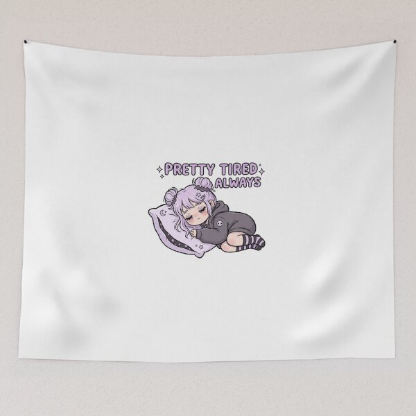 Item preview, Pretty Tired Always Sticker | Sleepy Girl Mood designed and sold by CutePlix.