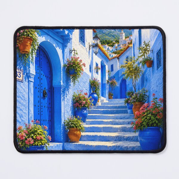Item preview, Vintage Chefchaouen Morocco Travel Poster | Blue City Wall Art | Retro Moroccan Medina Print designed and sold by Watchyyy.