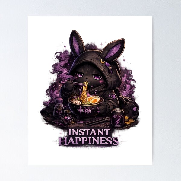 Item preview, Instant Happiness Ramen Bunny designed and sold by neonvael.