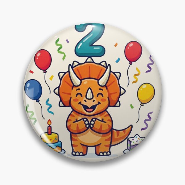 Item preview, Cute Orange Triceratops Second Birthday Party designed and sold by Tronstell.