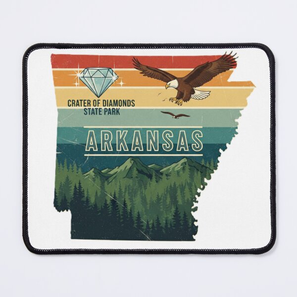 Item preview, Arkansas Retro State Pride Crater of Diamonds & Eagle Design designed and sold by NCalNoveltees.