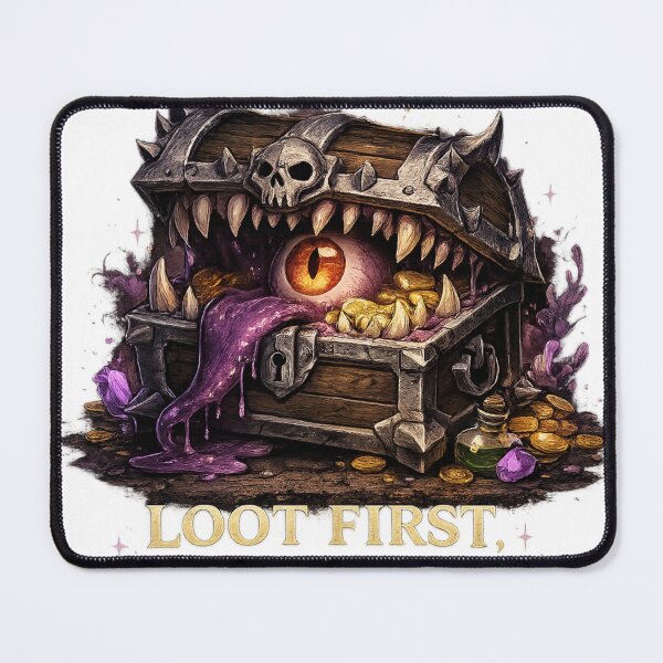 Item preview, Loot First Questions Later Mimic Chest designed and sold by neonvael.