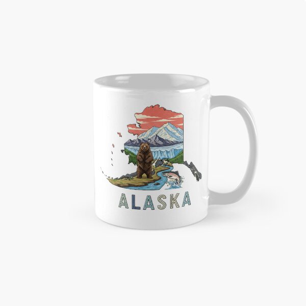 Artikelvorschau, Alaska Retro State Pride Bär & Gletscher Design entworfen und verkauft von NCalNoveltees.