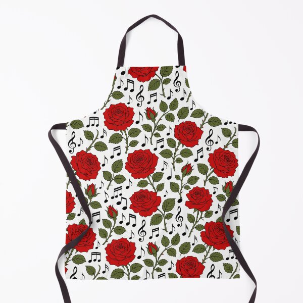 Item preview, Red Roses and Music Notes - Cute Musical Floral Seamless Pattern designed and sold by FlatInkStudio.