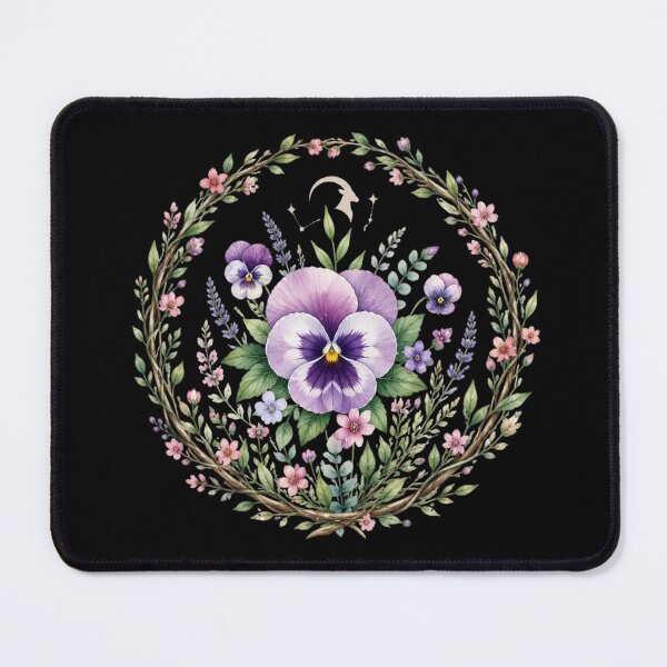 Item preview, Capricorn Celestial Botanical - Purple Pansy Floral Wreath designed and sold by MoonSoul Studio.