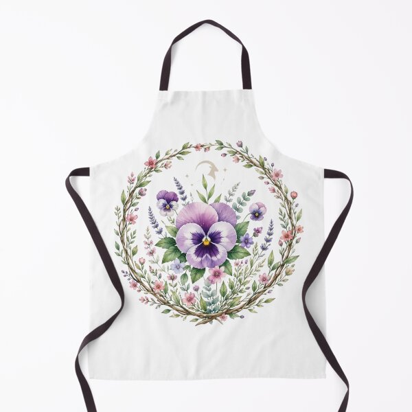 Item preview, Capricorn Celestial Botanical - Purple Pansy Floral Wreath designed and sold by MoonSoul Studio.
