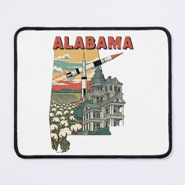Item preview, Alabama Retro State Pride Rocket & Antebellum Design designed and sold by NCalNoveltees.
