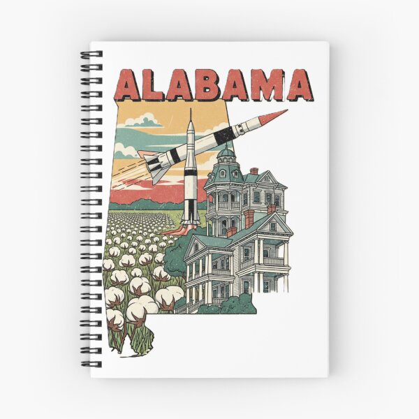 Item preview, Alabama Retro State Pride Rocket & Antebellum Design designed and sold by NCalNoveltees.