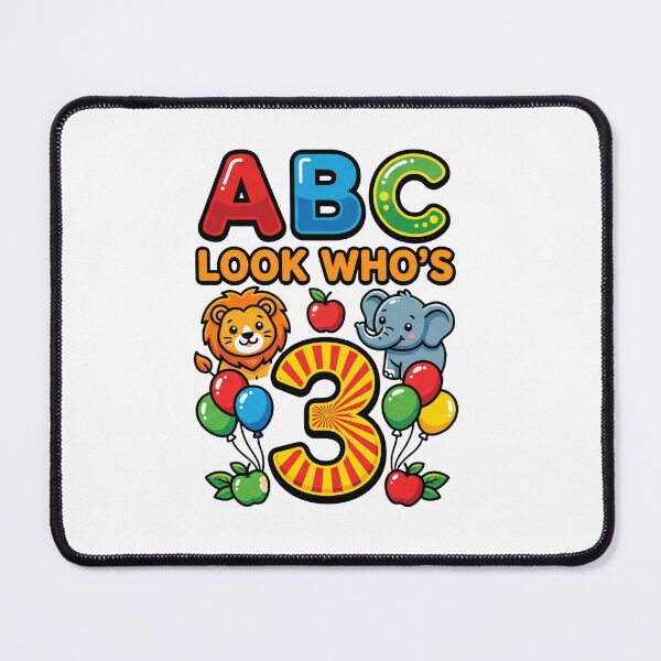 Item preview, alphabet abc 3rd birthday look whos 3 kids design designed and sold by ArtDesignTp.
