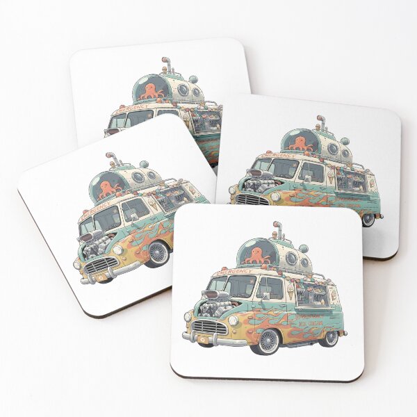 Item preview, Slammed Ice Cream Van Lowrider Muscle Truck Flames designed and sold by octozap.