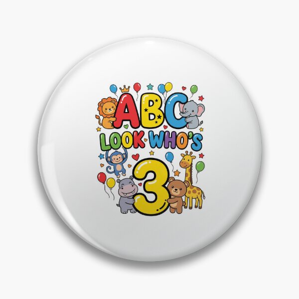 Item preview, cute abc letters 3rd birthday toddler celebration designed and sold by ArtDesignTp.