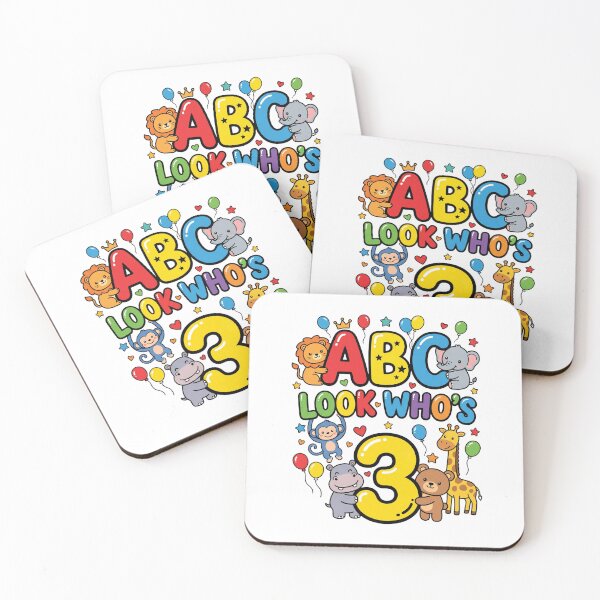 Item preview, cute abc letters 3rd birthday toddler celebration designed and sold by ArtDesignTp.