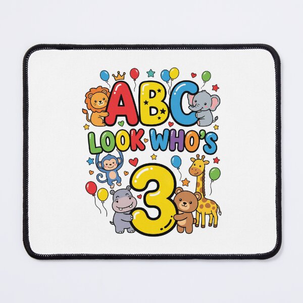 Item preview, cute abc letters 3rd birthday toddler celebration designed and sold by ArtDesignTp.