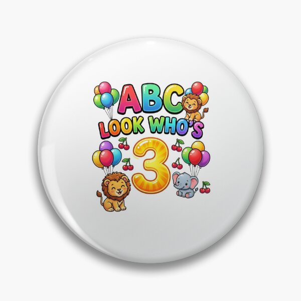 Item preview, look whos three abc birthday playful toddler art designed and sold by ArtDesignTp.
