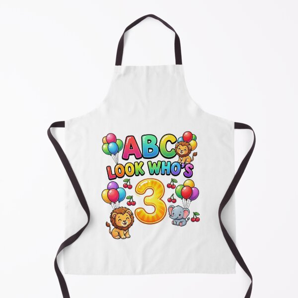 Item preview, look whos three abc birthday playful toddler art designed and sold by ArtDesignTp.