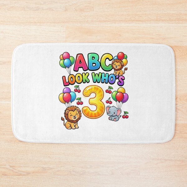 Item preview, look whos three abc birthday playful toddler art designed and sold by ArtDesignTp.