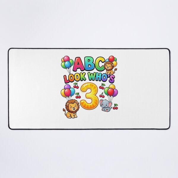 Item preview, look whos three abc birthday playful toddler art designed and sold by ArtDesignTp.