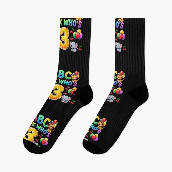 Item preview, look whos three abc birthday playful toddler art designed and sold by ArtDesignTp.