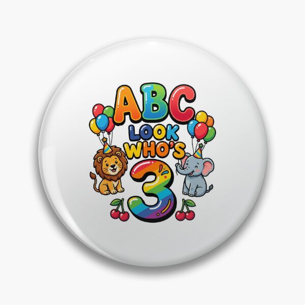 Item preview, abc birthday look whos 3 colorful kids design designed and sold by ArtDesignTp.