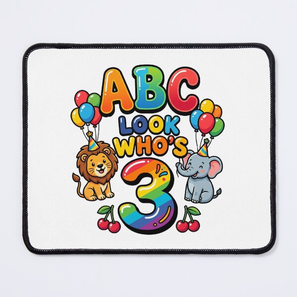 Item preview, abc birthday look whos 3 colorful kids design designed and sold by ArtDesignTp.
