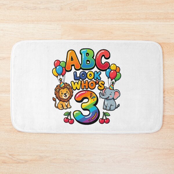 Item preview, abc birthday look whos 3 colorful kids design designed and sold by ArtDesignTp.