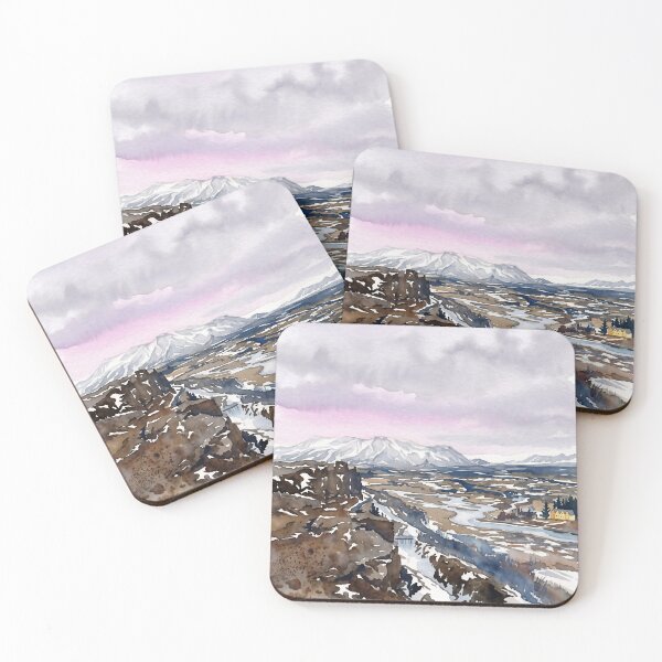 Item preview, Thingvellir National Park, Iceland — Watercolour Style Portrait designed and sold by InkAndLatitude.