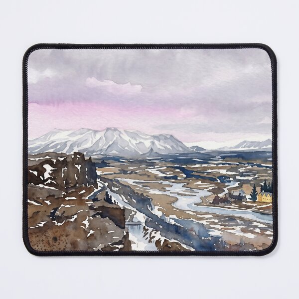 Item preview, Thingvellir National Park, Iceland — Watercolour Style Portrait designed and sold by InkAndLatitude.