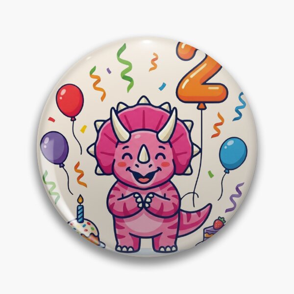 Item preview, Cute Pink Triceratops Second Birthday Party designed and sold by Tronstell.