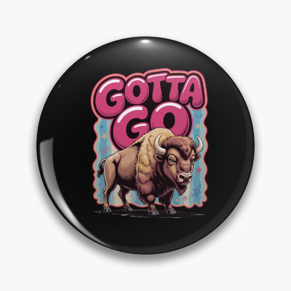 Item preview, Gotta Go Funny Bison Western Retro Animal Graphic Buffalo Lover Wild Humor Art Rodeo Summer Vibes designed and sold by NewaveBoutique.