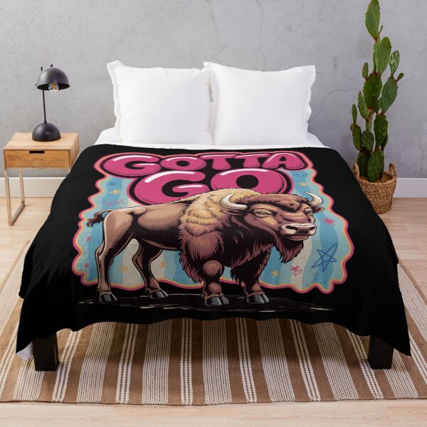Item preview, Gotta Go Funny Bison Western Retro Animal Graphic Buffalo Lover Wild Humor Art Rodeo Summer Vibes designed and sold by NewaveBoutique.